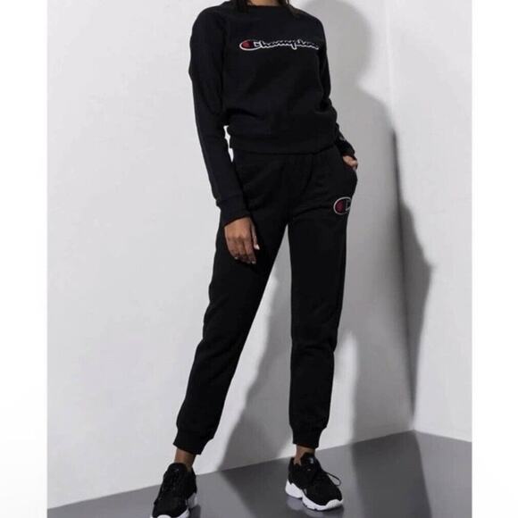 Champion Reverse Weave Black Big C Logo Joggers Large - Picture 4 of 11